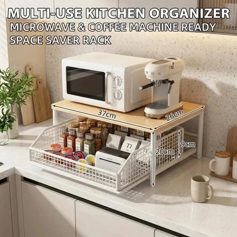 Microwave Coffee Maker Shelf O - Coffee Equipment Rack reseña y precio