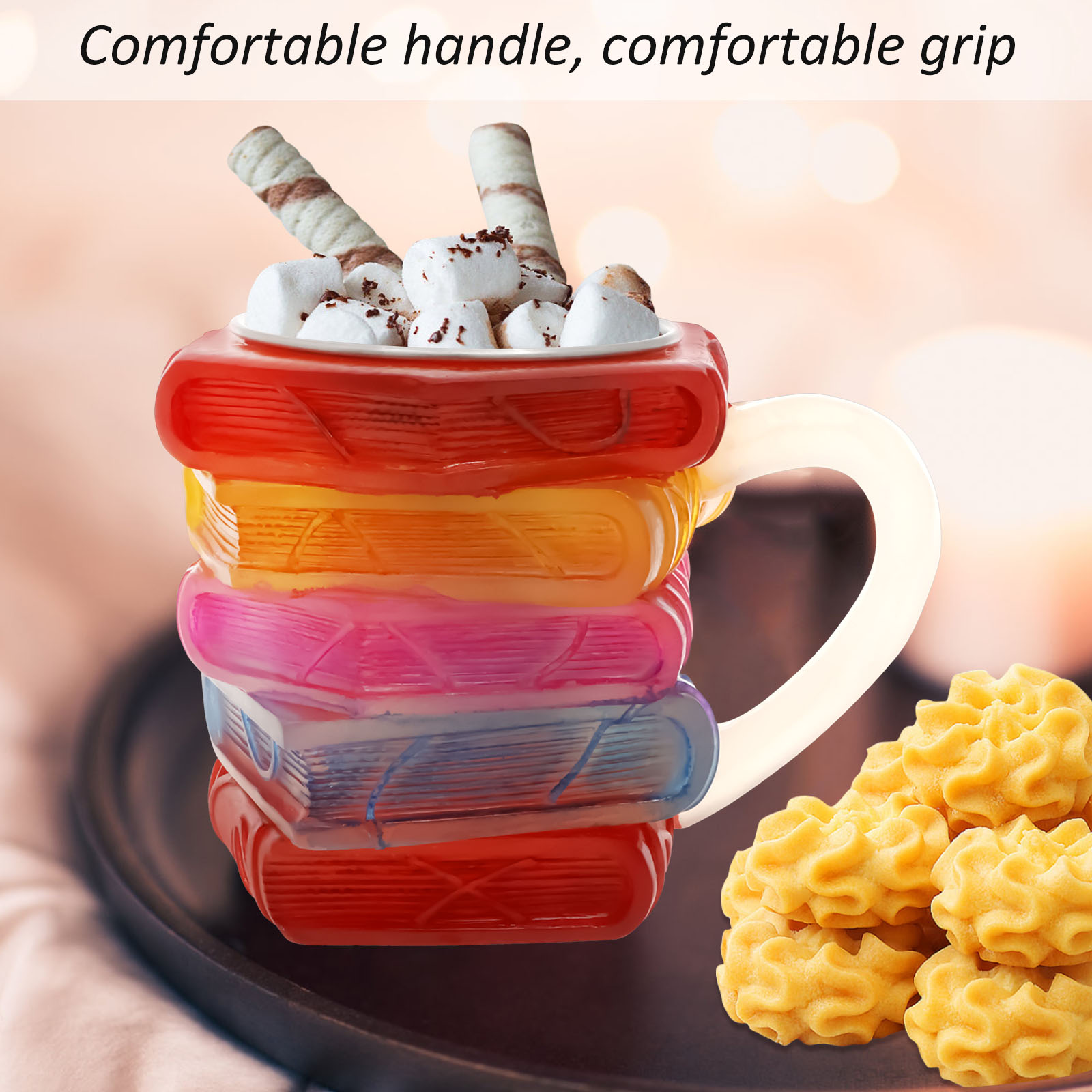 Painted Book Mug 3D Colored Gl - Coffee Equipment Eu reseña y precio