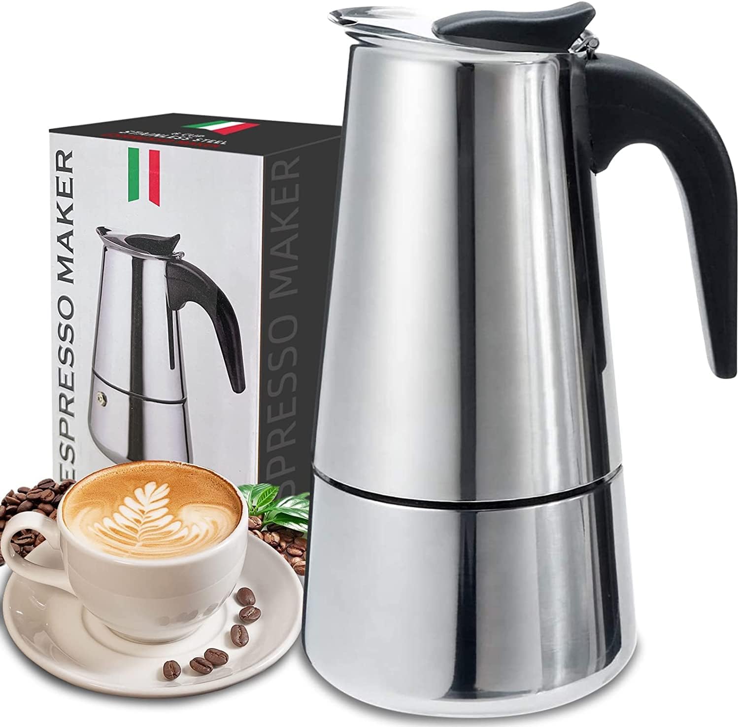 4/6/9 Cups Moka Pot Caffe Mach - Coffee Equipment Accessories reseña y precio