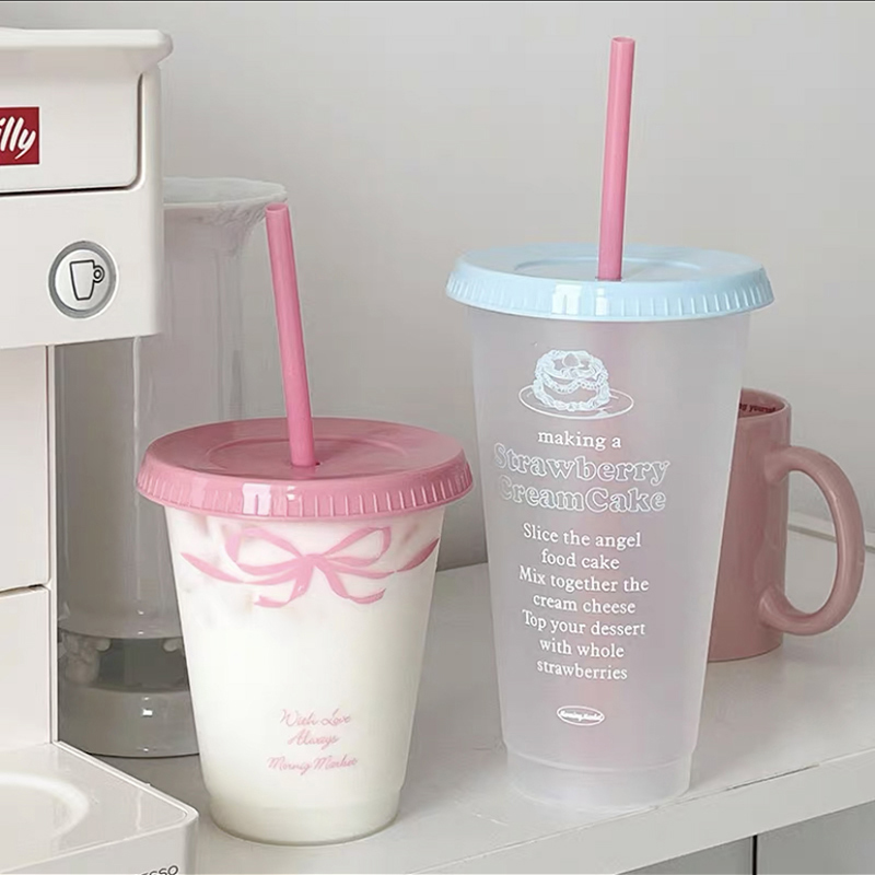 Kawaii Water Cup With Lid Stra - Coffee Equipment Eu reseña y precio