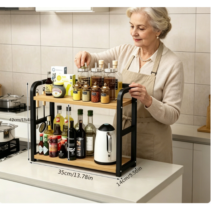 2-Tier Metal Countertop Shelf  - Coffee Equipment Rack reseña y precio