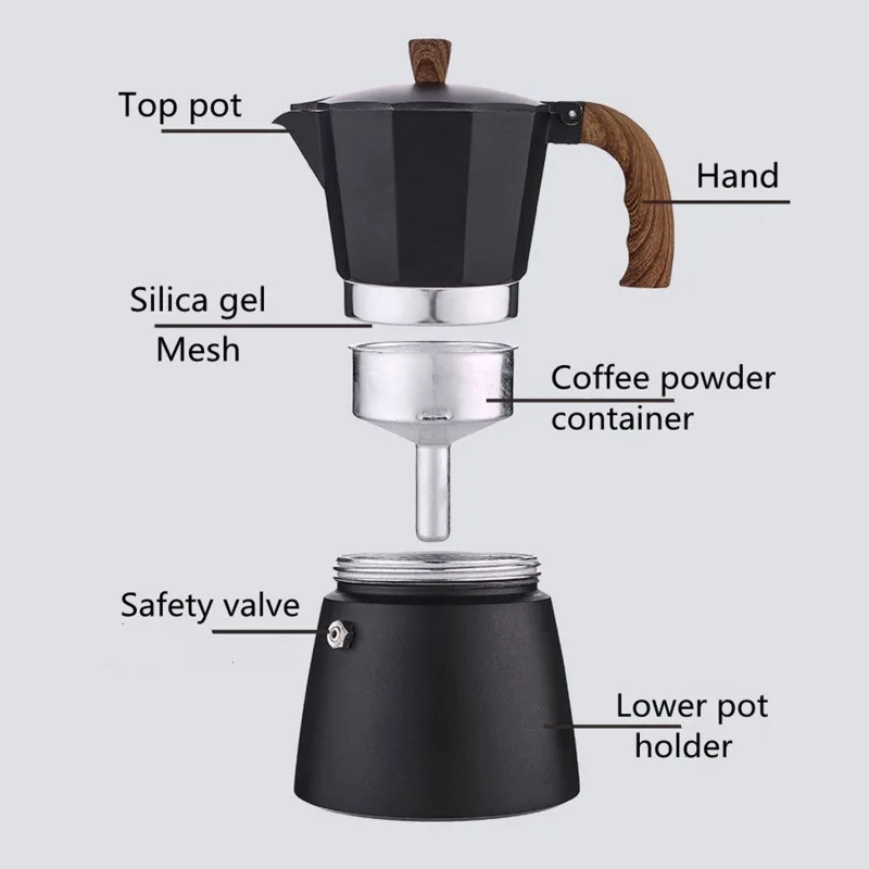 JUSTINLAU Coffee Moka Pot 150m - Coffee Equipment Accessories reseña y precio